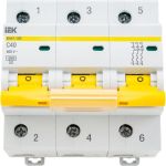 Автоматический модульный выключатель IEK 3п C 40А ВА 47-100 10кА ИЭК MVA40-3-040-C (артикул 15165064) – фото 1
