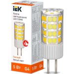 Светодиодная лампа IEK corn капсула 5вт 230в 3000к керамика g4 LLE-CORN-5-230-30-G4 (артикул 27056972) – фото 1