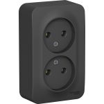2-ая наружная розетка Schneider Electric Blanca Антрацит, без заземления, без шторок, 16А, 250В SE BLNRA000216 (артикул 20633554) – фото 1
