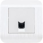 Компьютерная розетка LUXAR Deco с/у RJ-45 белая с рифленой рамкой 4606400620372 (артикул 16139557) – фото 1