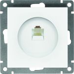 Компьютерная одноместная розетка UNIVersal серия афина, с/у, 1а, rj45, белая еврослот A0051 (артикул 27170526) – фото 1