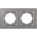 Рамка NILSON двухместная антрацит Alegra metallic 25160092 (артикул 16352012) – фото 1