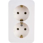 Двойная розетка Schneider Electric BLANCA открытой установки, с заземлением, без шторок, молочный BLNRA010212 (артикул 16314082) – фото 1