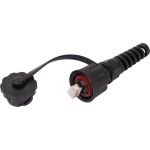 Индустриальный коннектор NIKOMAX RJ45/8P8C категория 6, 50мкд, экранированный, IP67, черный NMC-RJ88RA50SE3-IS-BK (артикул 24323007) – фото 1