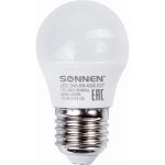 Светодиодная лампа SONNEN 5Вт, цоколь E27, шар, холодный белый свет, LED G45-5W-4000-E27, 453700 (артикул 15993525) – фото 1