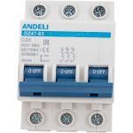 Автоматический выключатель ANDELI DZ47-63/3P 25A 4.5kA х-ка C ADL01-094 (артикул 16086985) – фото 1