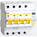 Автоматический дифференциальный выключатель тока IEK 4п 6.5мод. C 10A 30mA тип AC 4.5kA АД-14 ИЭК MAD10-4-010-C-030 (артикул 15164878) – фото 1