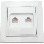 Розетка EKF Минск RJ-45+Phone СП белая ERK00-135-10 (артикул 16061417) – фото 1