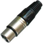Разъем XLR 3P гнездо Pro Legend металл цанга на кабель, черный, PL2179 (артикул 24606105) – фото 1