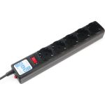 Фильтр-удлинитель Power Cube 7,0 м 5 розеток (черный графит) 10А/2,2кВт, SPG5-7M (артикул 23270913) – фото 1