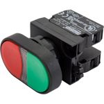 Нажимная кнопка Emas сдвоенная красно-зелёная, 250 В AC, 4 А CP102K20KY (артикул 16294587) – фото 1
