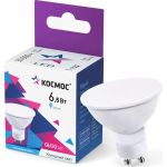 Светодиодная лампа КОСМОС GU10 6.5W 174-265V 6500K, LkecLED6.5wGU10C65 (артикул 26660246) – фото 1
