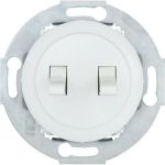 2-рычажковый выключатель LK Studio схема 5, 16 A, 250 B, белый, LK Vintage 882304-1 (артикул 21732340) – фото 1
