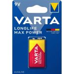 Батарейка Varta LONGLIFE MAX POWER (MAX TECH) Крона 6LR61 BL1 Alkaline 9V (1/10/50) 04722101401 (артикул 25775367) – фото 1