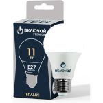 Светодиодная лампа Включай 11W E27 A60 3000K 220V LED PREMIUM А60-11W-E27-N ЛОН 1007802 (артикул 16836073) – фото 1