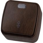1-клавишный переключатель на 2 направления TDM открытой установки с подсветкой IP20 10А, венге ""Дача"" Народная SQ1824-0046 (артикул 25678449) – фото 1
