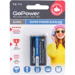 Батарейка GoPower Крона 6LR61 BL1 Alkaline 9V 00-00017863 (артикул 22970133) – фото 1
