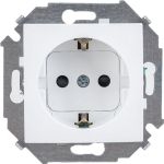 Розетка Simon 2P+E Schuko, со шторками, 16А, 250В, винтовой зажим, белый 20 1591443-030 (артикул 15424006) – фото 1