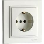 Розетка с заземлением Mono Electric DESPINA жемчуг 102-252521-117 (артикул 19576866) – фото 1