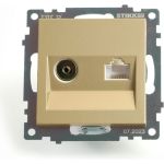 Механизм розетки STEKKER tv + компьютерная rj-45, серия катрин, золото, gls00-7106-08, 49230 (артикул 29814632) – фото 1