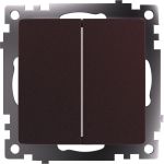 2-клавишный переключатель (механизм) STEKKER gls10-7107-04, 250v, 10а, серия катрин, шоколад, 49170 (артикул 28528790) – фото 1