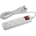 Удлинитель без заземления с выключателем ЭРА U3s3m2x1, 3гн, 3м, ПВС, 2х1мм2, 10А 20/720 Б0044050 (артикул 16452439) – фото 1