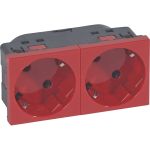 Розетка Legrand 2х2к+З нем. ст. 45 красный 077272 (артикул 18120637) – фото 1