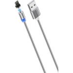 Дата-кабель More Choice Smart USB 2.4A для Lightning 8-pin Magnetic нейлон 1м K61Sib (артикул 25943441) – фото 1