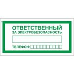 Знак ""ответственный за электробезопасность"" Стандарт Знак а31, 100x200 мм, пленка пп 00-00033509 (артикул 27627240) – фото 1