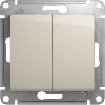 2-клавишный выключатель Schneider Electric Glossa Молочный, с??.5, 10AX GSL000951 (артикул 19931452) – фото 1
