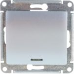 1-клавишный выключатель Schneider Electric GLOSSA 10AX с подсветкой алюминий GSL000313 (артикул 16314070) – фото 1