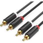 Кабель VENTION аудио 2RCA M/2RCA M - 2 м Чёрный BCMBH (артикул 25068747) – фото 1