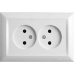 Двойная розетка Vesta Electric Roma без заземления FRZ00010203BEL (артикул 23300331) – фото 1