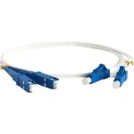 Волоконно-оптический шнур Hyperline FC-D2-9A1-LC/UR-SC/UR-H-1M-LSZH-WH патч-корд SM 9/125 39409 (артикул 16523035) – фото 1