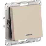 1-клавишный выключатель Systeme Electric Atlasdesign песочный с подсветкой сх.6а, 10ах ATN001213 (артикул 26921978) – фото 1
