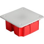 Монтажная коробка STEKKER EBX30-01-1-20-92 для сплошных стен, с крышкой, 92*92*45мм, IP20, красный (GE41001) 49004 (артикул 23835447) – фото 1