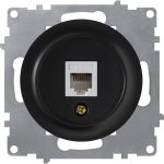 Компьютерная розетка OneKeyElectro 1xRJ45 категория 5e, цвет чёрный 1E20701303 2172816 (артикул 16168195) – фото 1