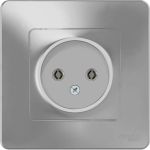 Розетка Schneider Electric BLANCA без заземления без шторок АЛЮМИНИЙ BLNRS000013 (артикул 16313851) – фото 1