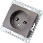 1-местный механизм розетки Schneider Electric скрытой проводки Glossa 16А IP20 250В без заземления графит GSL001341 (артикул 18125233) – фото 1