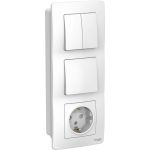 Розетка+выключатель Schneider Electric Blanca внутр Бел з/к шт 16А, 250В+выкл 1кл.+выкл 2кл. SE BLNBS101201 (артикул 19936432) – фото 1