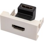 Вставка LANMASTER Mosaic 22.5x45, с угловым адаптером HDMI, мама-мама, белая LAN-WA-LP-HD90CP-WH (артикул 17615058) – фото 1