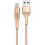USB-кабель BOROFONE, AM-microBM 1 метр, 2.4A, тканый, золотой 23752-BX21mGL (артикул 17249202) – фото 1