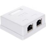 Внешняя двойная розетка TV-COM RJ-45 /FTP/ экранированная, категирии 5E, STV-2RJ45F (артикул 16171016) – фото 1