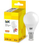 Светодиодная лампа IEK alfa g45 шар 6вт 230в 3000к e14 LLA-G45-6-230-30-E14 (артикул 27056852) – фото 1
