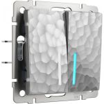 Двухклавишный выключатель WERKEL W1220106 с подсветкой a052087 (артикул 16603112) – фото 1
