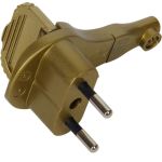 Плоская угловая вилка Electraline 6А золотая 55058 (артикул 15976785) – фото 1