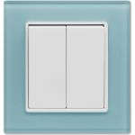 Двухклавишный выключатель Vesta Electric Exclusive Blue FVK050101SIN (артикул 23300181) – фото 1