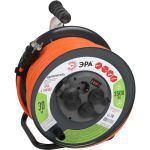 Силовой удлинитель ЭРА RMx-4es-3x2.5-30m-IP44 на металлической катушке с заземлением, 4 розетки, 30м, Б0052920 (артикул 20234392) – фото 1