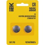 Дисковая литиевая батарейка IEK optima cr2025 (2шт/блистер) ABT-CR2025-OP-L02 (артикул 30684368) – фото 1