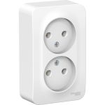 2-ая наружная розетка Schneider Electric Blanca Белый, без заземления, без шторок, 16А, 250В SE BLNRA000221 (артикул 20632306) – фото 1